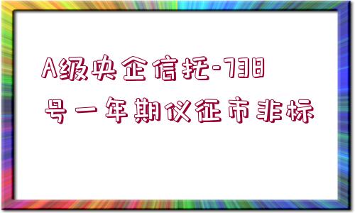 A級央企信托-738號一年期儀征市非標