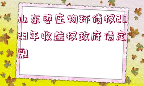 山東棗莊物環(huán)債權(quán)2023年收益權(quán)政府債定融