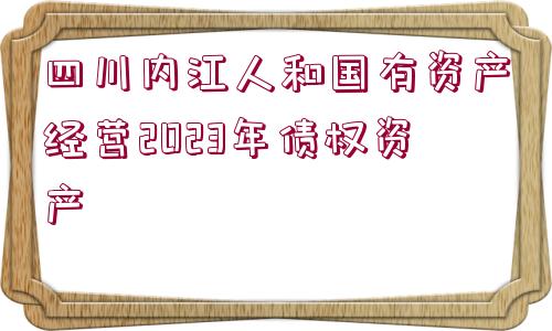 四川內(nèi)江人和國(guó)有資產(chǎn)經(jīng)營(yíng)2023年債權(quán)資產(chǎn)