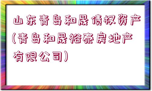 山東青島和晟債權(quán)資產(chǎn)(青島和晟裕泰房地產(chǎn)有限公司)