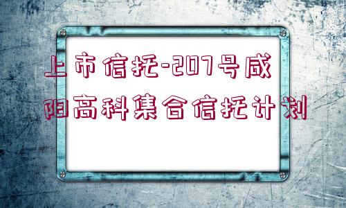 上市信托-207號(hào)咸陽(yáng)高科集合信托計(jì)劃