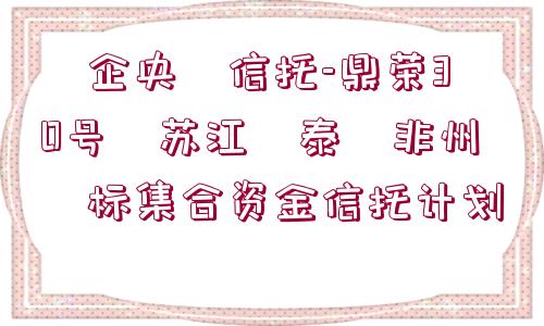 ?企央?信托-鼎榮30號?蘇江?泰?非州?標集合資金信托計劃