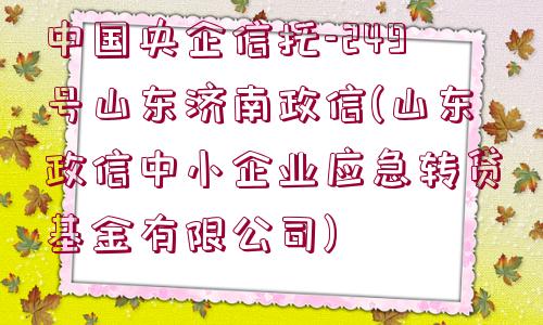 中國央企信托-249號山東濟(jì)南政信(山東政信中小企業(yè)應(yīng)急轉(zhuǎn)貸基金有限公司)