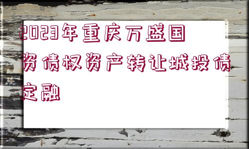 2023年重慶萬盛國資債權(quán)資產(chǎn)轉(zhuǎn)讓城投債定融