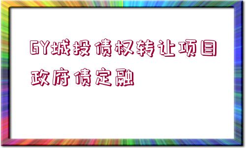 GY城投債權(quán)轉(zhuǎn)讓項目政府債定融