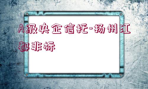 A級央企信托-揚(yáng)州江都非標(biāo)