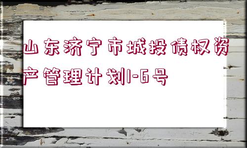 山東濟寧市城投債權資產管理計劃1-6號