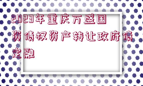 2023年重慶萬盛國(guó)資債權(quán)資產(chǎn)轉(zhuǎn)讓政府債定融