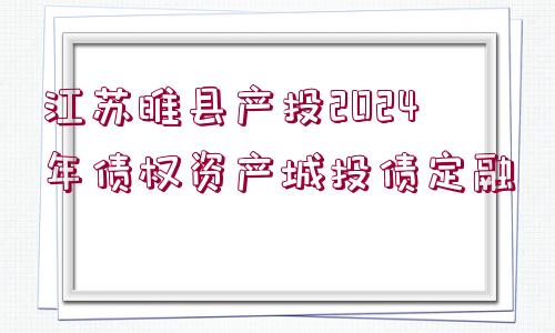 江蘇睢縣產投2024年債權資產城投債定融