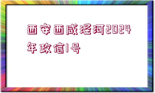 西安西咸涇河2024年政信1號