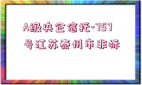 A級央企信托-757號江蘇泰州市非標