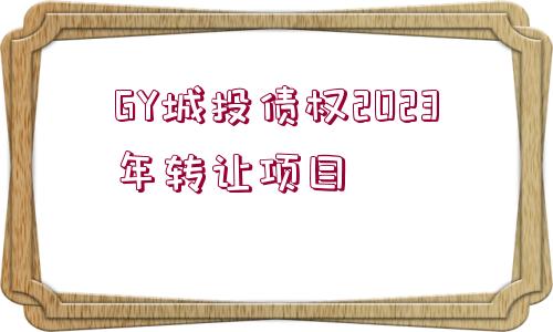 GY城投債權(quán)2023年轉(zhuǎn)讓項目