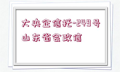 大央企信托-249號(hào)山東省會(huì)政信