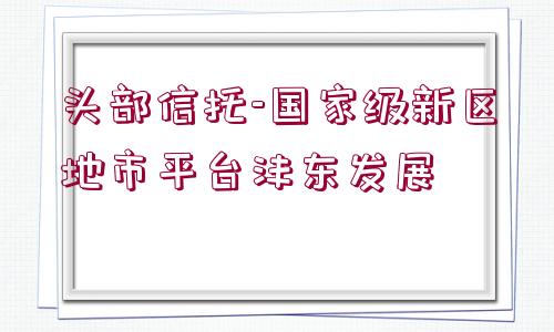 頭部信托-國家級新區(qū)地市平臺灃東發(fā)展