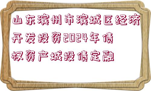 山東濱州市濱城區(qū)經(jīng)濟(jì)開發(fā)投資2024年債權(quán)資產(chǎn)城投債定融