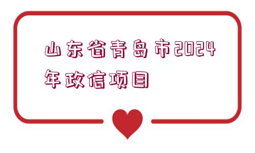 山東省青島市2024年政信項(xiàng)目