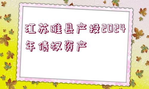 江蘇睢縣產投2024年債權資產