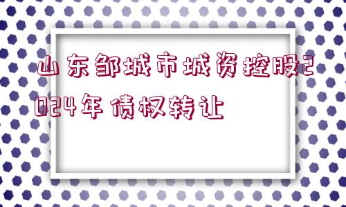 山東鄒城市城資控股2024年債權(quán)轉(zhuǎn)讓