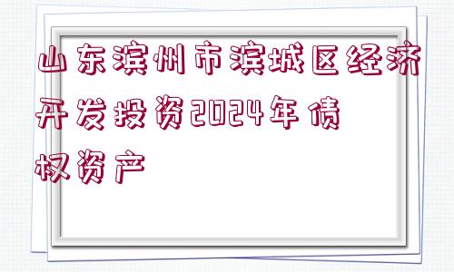 山東濱州市濱城區(qū)經濟開發(fā)投資2024年債權資產