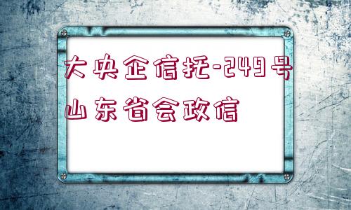 大央企信托-249號(hào)山東省會(huì)政信