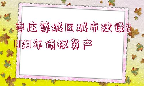 棗莊薛城區(qū)城市建設(shè)2023年債權(quán)資產(chǎn)