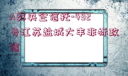 A類央企信托-492號江蘇鹽城大豐非標(biāo)政信