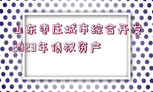 山東棗莊城市綜合開發(fā)2023年債權(quán)資產(chǎn)