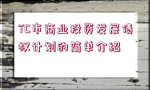 TC市商業(yè)投資發(fā)展債權(quán)計(jì)劃的簡單介紹