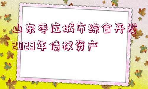 山東棗莊城市綜合開發(fā)2023年債權資產