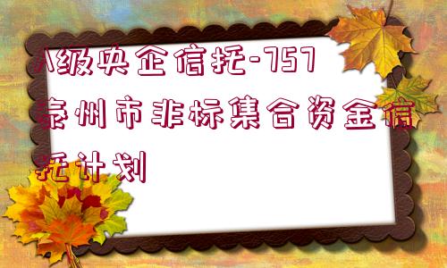 A級(jí)央企信托-757泰州市非標(biāo)集合資金信托計(jì)劃