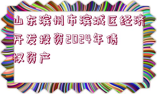 山東濱州市濱城區(qū)經(jīng)濟(jì)開(kāi)發(fā)投資2024年債權(quán)資產(chǎn)