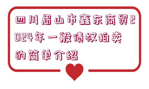 四川眉山市鑫東商貿(mào)2024年一般債權(quán)拍賣(mài)的簡(jiǎn)單介紹