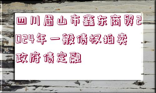 四川眉山市鑫東商貿(mào)2024年一般債權(quán)拍賣政府債定融