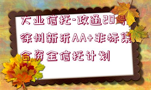 大業(yè)信托-政通20號徐州新沂AA+非標集合資金信托計劃