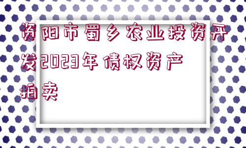 資陽(yáng)市蜀鄉(xiāng)農(nóng)業(yè)投資開(kāi)發(fā)2023年債權(quán)資產(chǎn)拍賣(mài)