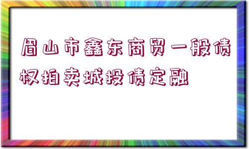 眉山市鑫東商貿(mào)一般債權(quán)拍賣城投債定融