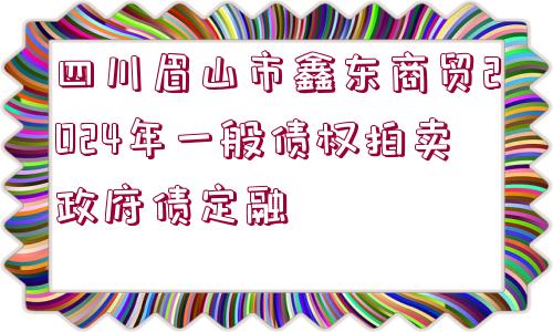四川眉山市鑫東商貿2024年一般債權拍賣政府債定融