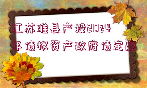 江蘇睢縣產(chǎn)投2024年債權(quán)資產(chǎn)政府債定融