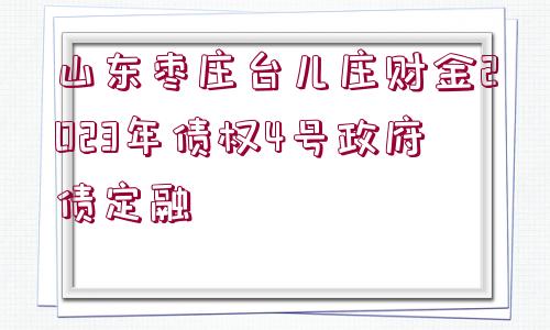 山東棗莊臺兒莊財金2023年債權4號政府債定融