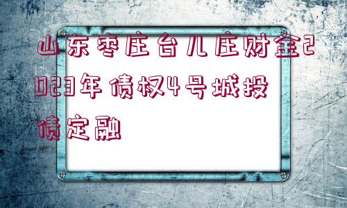 山東棗莊臺兒莊財金2023年債權(quán)4號城投債定融