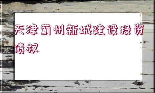 天津薊州新城建設投資債權