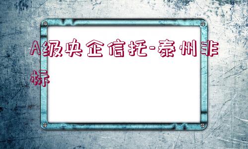 A級(jí)央企信托-泰州非標(biāo)