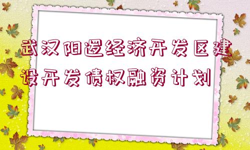 武漢陽邏經(jīng)濟(jì)開發(fā)區(qū)建設(shè)開發(fā)債權(quán)融資計(jì)劃