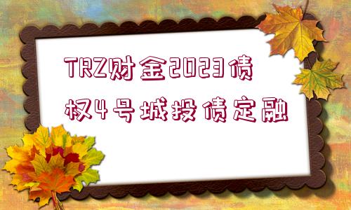 TRZ財(cái)金2023債權(quán)4號(hào)城投債定融