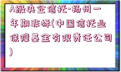 A級央企信托-揚州一年期非標(biāo)(中國信托業(yè)保障基金有限責(zé)任公司)