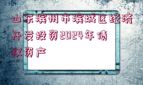 山東濱州市濱城區(qū)經(jīng)濟(jì)開發(fā)投資2024年債權(quán)資產(chǎn)