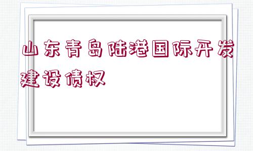 山東青島陸港國際開發(fā)建設債權(quán)