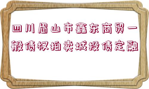 四川眉山市鑫東商貿(mào)一般債權(quán)拍賣城投債定融