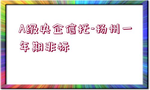 A級(jí)央企信托-揚(yáng)州一年期非標(biāo)