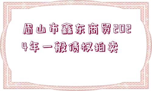 眉山市鑫東商貿2024年一般債權拍賣